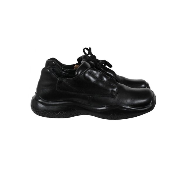 Prada Mens Vintage Chunky Derby US 10 UK 9 Black Leather AW99 Vibram Square Toe - Picture 8 of 11